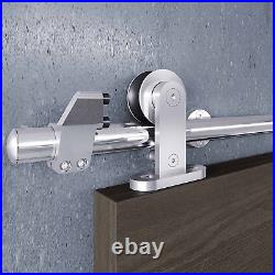 6.6 FT Top Mount Stainless Steel Sliding Barn Door Hardware Track Kit, Modern, Hea