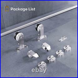 6.6 FT Top Mount Stainless Steel Sliding Barn Door Hardware Track Kit, Modern, Hea