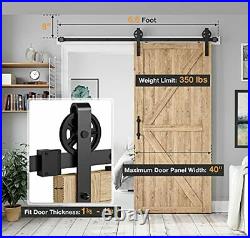 6.6ft Barn Door Hardware Kit Fit 40 Wide Single Door Panel Pack With Sliding Do