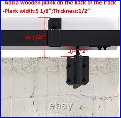 6.6ft Box Rail Heavy Duty Barn Hardware Interior Outside Door Sliding Track Kit