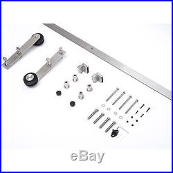 6 FT Country Antique Stainless Steel Sliding Barn Wood Door Track Hardware Set