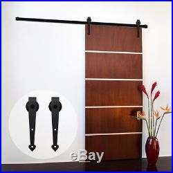 6 FT Rollers Country Style Wood Sliding Barn Door Hardware Track Kit Closet Set