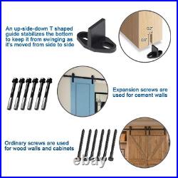 6 Ft. /72 In. Black Steel Bent Strap Sliding Barn Door Track and Hardware Kit for