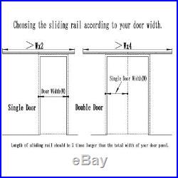6ft Steel Wood Sliding Barn Door Hardware Track Rail Kit Wall Mount System Set