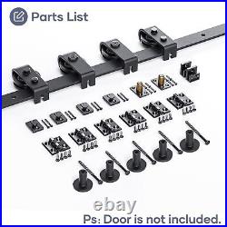 70'' Bifolding Sliding Barn Door Hardware Track Kit For Four 16.5'' Doorstop Mou