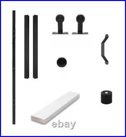 72 in. DesignGlide Matte Black Soft-Close Barn Door Sliding Door Hardware Kit