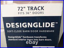 72 in. DesignGlide Matte Black Soft-Close Barn Door Sliding Door Hardware Kit