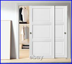 72 x 80 Sliding Closet Bypass Doors with hardware Lucia 2661 White Silk