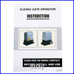 750W Auto Sliding Gate Opener Hardware Sliding Driveway Security Kit Door Opener