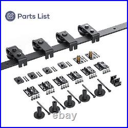 76 In Door Hardware Black T-double Folding Sliding Door Guide Rail Hardware Set