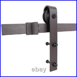 79 in. Classic Bent Strap Barn Style Sliding Door Track Hardware Set Steel Made