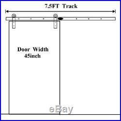 7.5FT Steel Wood Sliding Barn Door Track Closet Hardware Set Kit for Single Door