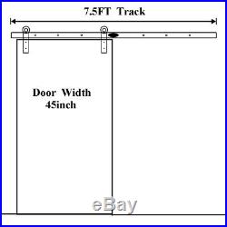 7.5FT Track Wood Sliding Barn Door Hardware Hangers Kit for Single Garage Door