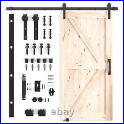 84H Sliding Barn Door, Single Track Sliding Barn Door with Hardware Kit & Handle