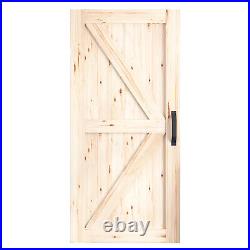 84H Wooden Barn Door, Single Track Sliding Barn Door with Hardware Kit & Handle