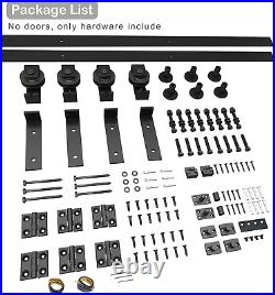 84 Bi-Folding Sliding Barn Door Hardware Track Kit, Heavy Du Side Mounted Black