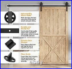 8FT Heavy Duty Barn Door Hardware Kit, Sliding Barn Door 8FT Single Door