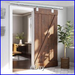 8FT Wall-Mounted Screw-in Box Track Sliding Barn Door Hardware Stainless Steel