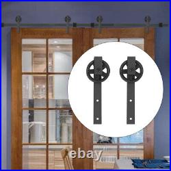 8-13ft Double Sliding Barn Door Hardware Track Kit Double Closet Door-Door