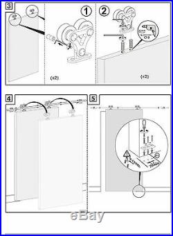 8-16FT Top mounted dual head stainless steel sliding barn door hardware track