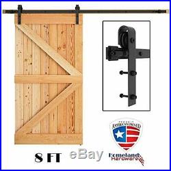8 FT Heavy Duty Sliding Barn Door Hardware Kit, Single Rail, Duty, Smooth, Fit