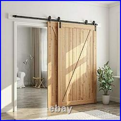 8 Feet Bypass Sliding Barn Door Hardware Kit For Double Wooden Doors Smoothly