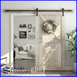 8-Feet Single Door Sliding Barn Door Hardware Kit Fits 42 48 Door Panel