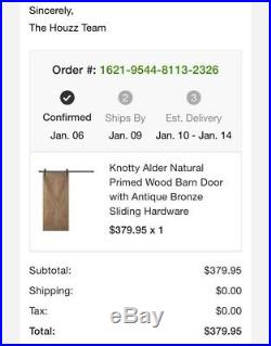 8ft Sliding Wood Barn Door and Hardware Kit Included