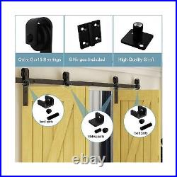 96 Bi-Folding Sliding Barn Door Hardware Kit, 8FT Heavy Duty Track Roller Kit