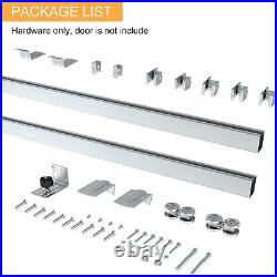 96 Box Rail Exterior Barn Door Hardware Kit, Heavy Duty Sliding Barn Door