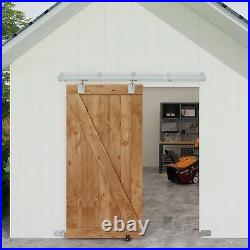 96 Box Rail Exterior Barn Door Hardware Kit, Heavy Duty Sliding Barn Door