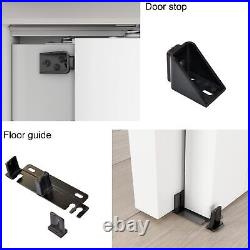 96 Ceiling Mount Bypass Sliding Door Hardware, Silver Box Rail Pocket Door Wa