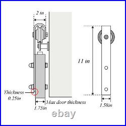 9FT -12FT Tracks & Rollers Sliding Barn Door Hardware Kit for Wood Single Door