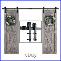9 Feet Heavy Duty Double Sliding Barn Door Hardware Kit Fit 27 Wide Doorpanel