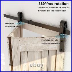 AONAYIOA 36/3FT Bi-Folding Sliding Barn Door Hardware Kit for 2 Doors, Bi Fold