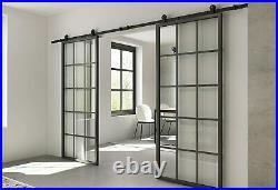 Aluminum Frame Interior Clear Tempered Glass Partition Door Panel(Disassembled)