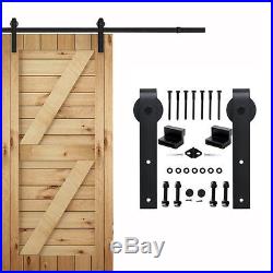 American Style Sliding Barn Door Hardware Rollers Track Kit Soft Close Mechanism