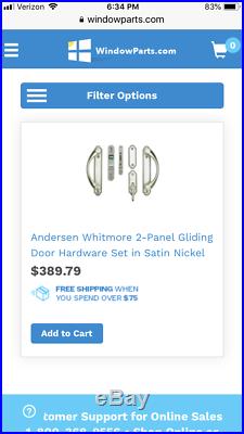 Andersen Whitmore 2 Panel Gliding Door Panel Set Satin Nickel