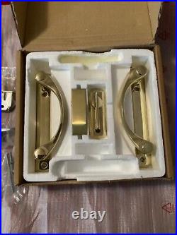 Anderson Two-Panel Gliding Door Trim Set and lock Bright Brass