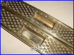 Antique Pair Set Bronze Sliding Door Knob Flush Pull Drawer Handles Plates 11