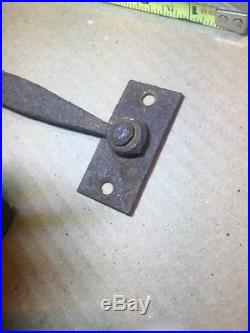 Antique Primitive Lock Door Hand Wrought Iron Slide Bolt Latch Handle Hardware