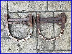 Antique Sliding Barn Door Hardware Horse Shoe Rollers Large 13 Inch