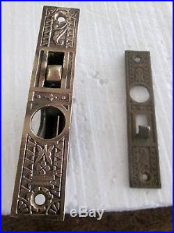 Antique Victorian Eastlake Sliding Pocket Door Set with locking mechanism