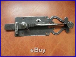 Antique Wrought Iron Sliding Bolt/Lock Plank Door ornate Latch Lock STEEL retro