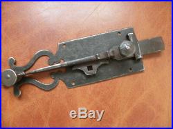 Antique Wrought Iron Sliding Bolt/Lock Plank Door ornate Latch Lock STEEL retro