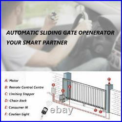 Automatic Sliding Slide Gate Opener Hardware Driveway 3300LBS Door Operator Kit