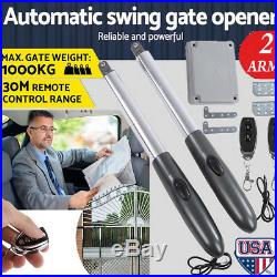 Automatic Sliding Slide Gate Opener Hardware Driveway Door Operator Kit Dual Arm