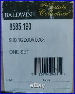 BALDWIN SANTA MONICA MORTISE SLIDING POCKET Door Hardware Satin Black 8585.190