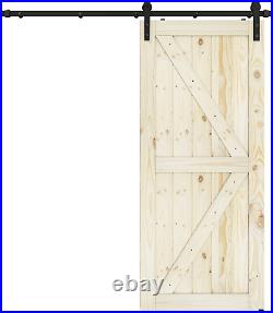 BELLEZE 36in x 84in Sliding Barn Door K-Frame With 6.6ft Barn Door Hardware Kit