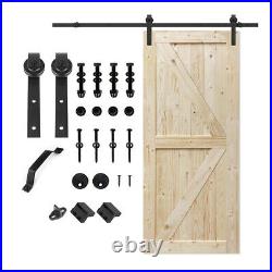 Barn Door 20-54x 80in unfinished solid wood with 5-10 feet sliding hardware kit